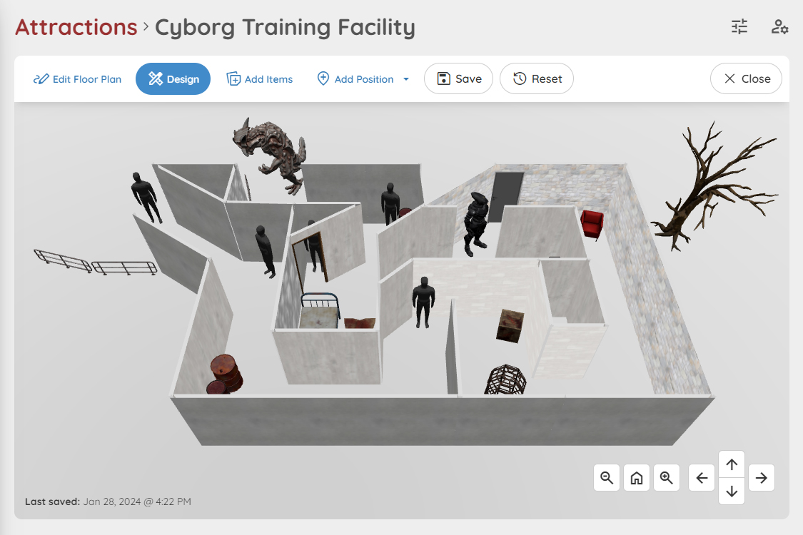 Sithon Haunt Attraction Studio 3D plan view